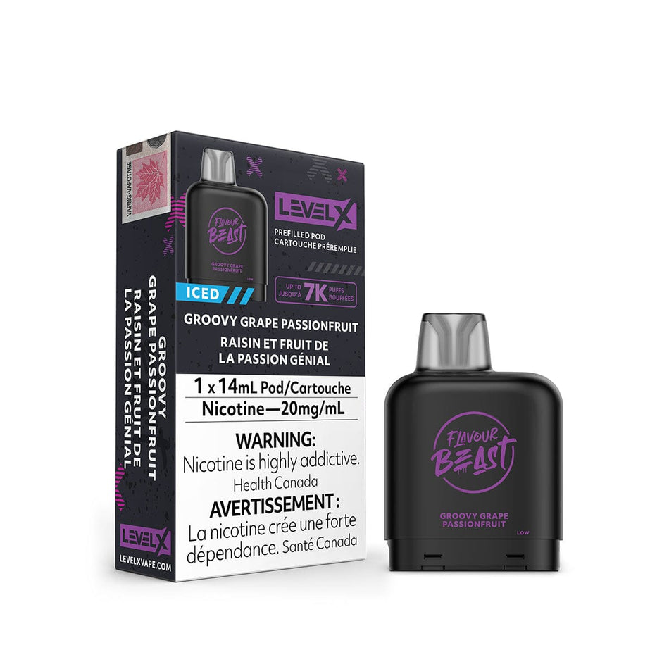 Flavour Beast Level X Groovy Grape Passionfruit Disposable Vape Pod Disposable Flavour Beast