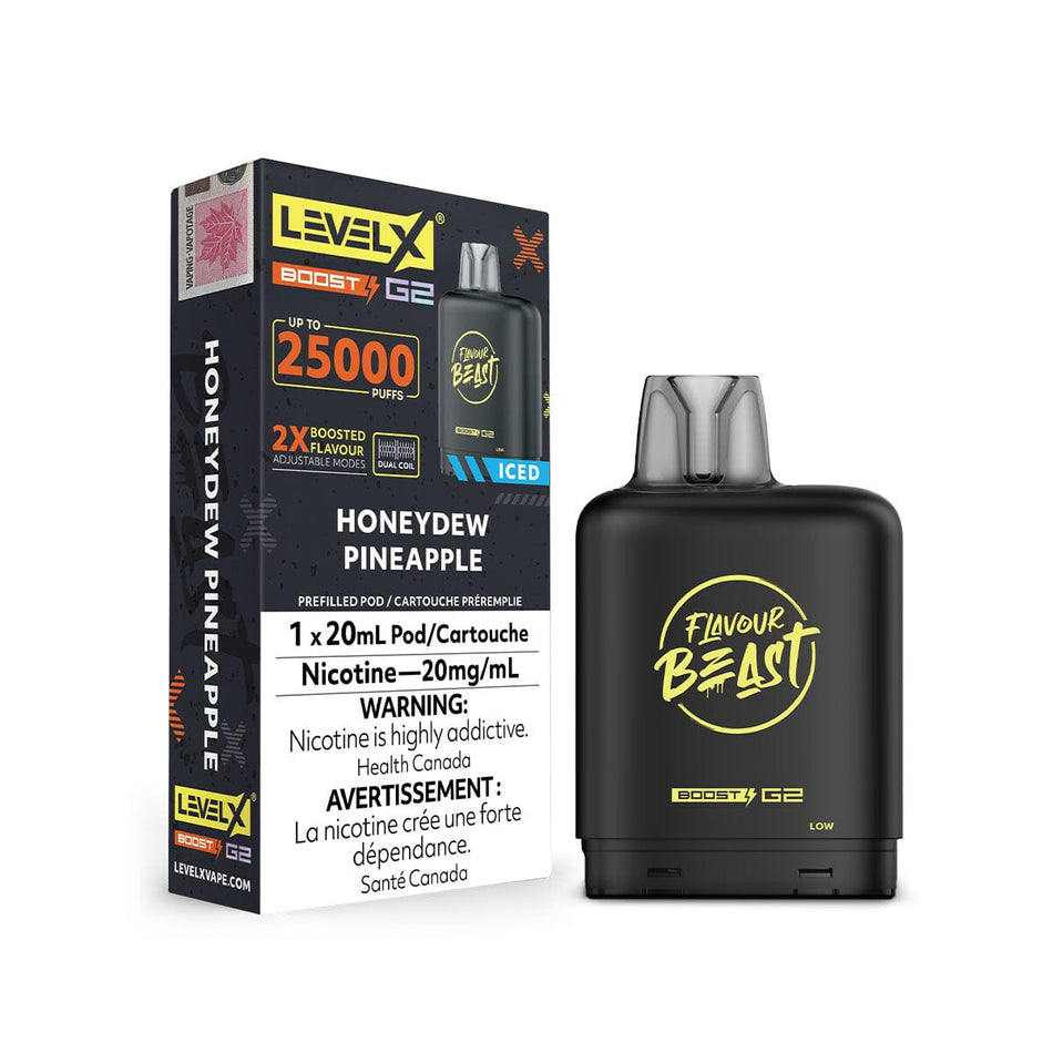 Flavour Beast Boost G2 Level X Honeydew Pineapple Disposable Vape Pod Disposable Level X