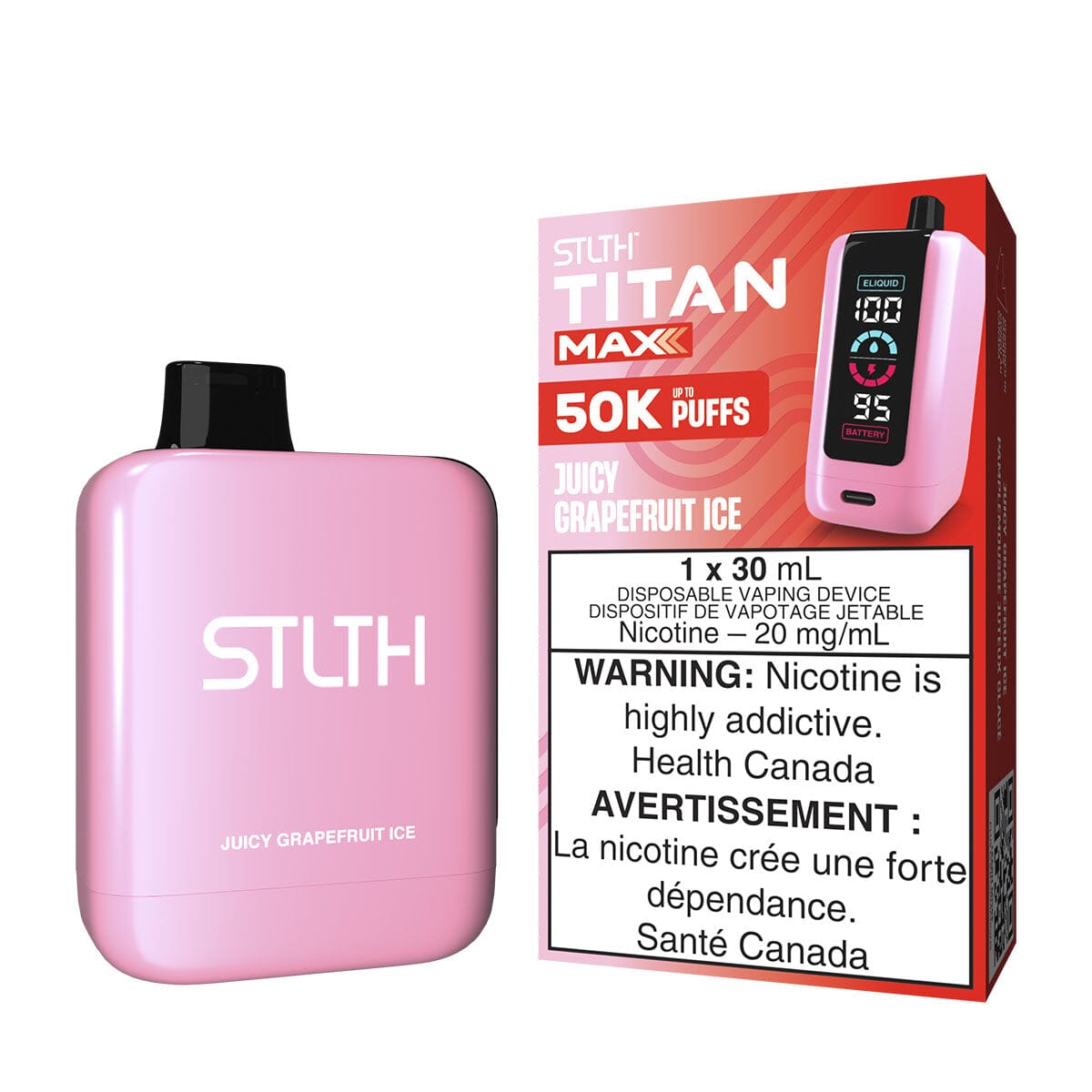 STLTH Titan Max Juicy Grapefruit Ice Disposable Vape Disposable STLTH