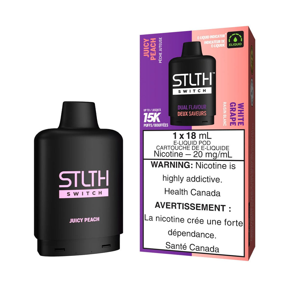 STLTH Switch Juicy Peach and White Grape Disposable Vape Pod Disposable STLTH