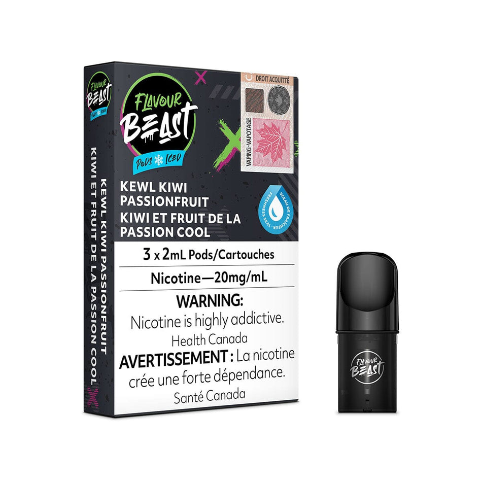 STLTH Compatible Flavour Beast Kewl Kiwi Passionfruit Iced Vape Pods Pre-filled Pod Flavour Beast