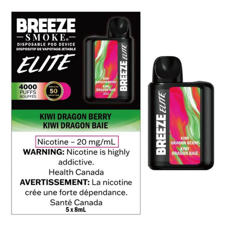Breeze Elite 4000 Kiwi Dragon Berry Disposable Vape Pen Disposable Breeze
