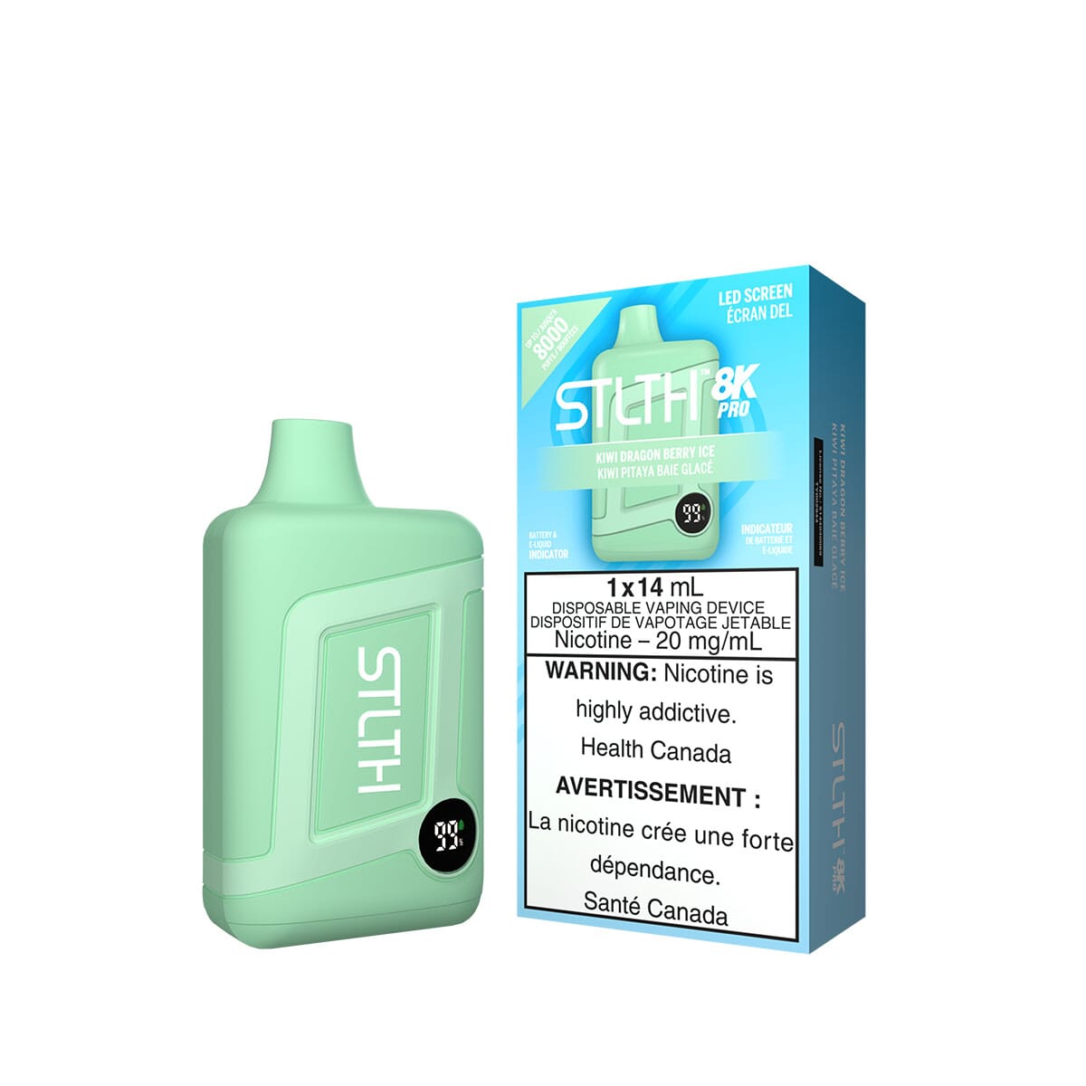STLTH 8K Pro Kiwi Dragon Berry Ice Disposable Vape Pen Disposable STLTH