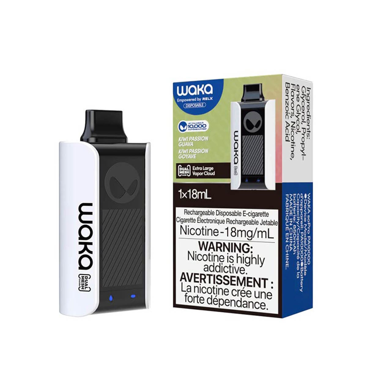 WAKA SoPro PA10000 Kiwi Passion Guava Disposable Vape Pen Disposable WAKA SoPro PA10000