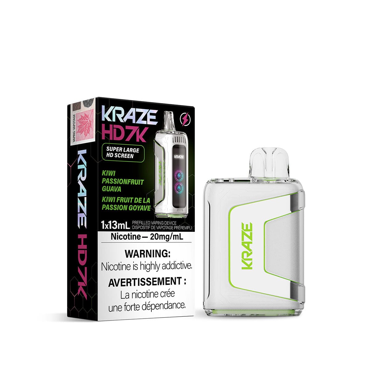 Kraze HD 7000 Kiwi Passionfruit Guava Disposable Vape Pen Disposable Kraze