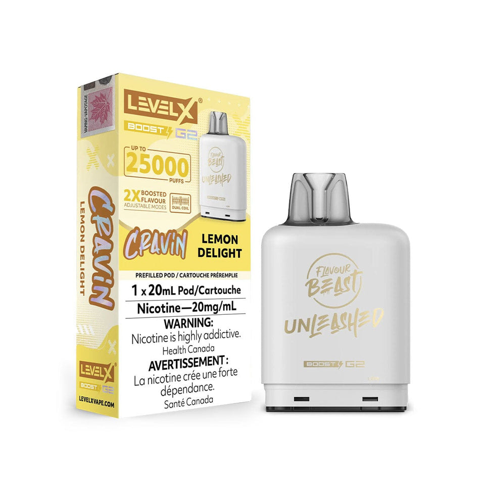 Flavour Beast Unleashed Boost G2 Level X Lemon Delight Disposable Vape Pod Disposable Level X