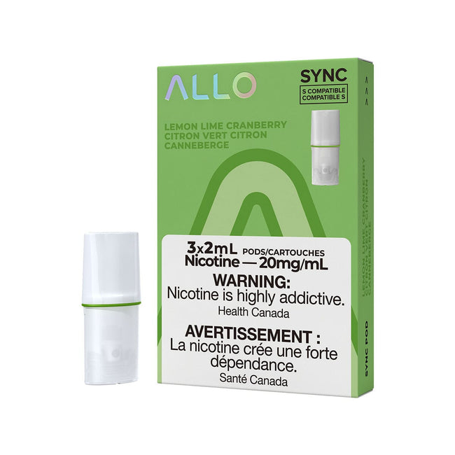 STLTH Compatible Allo Sync Lemon Lime Cranberry Vape Pods Pre-filled Pod Allo Sync 