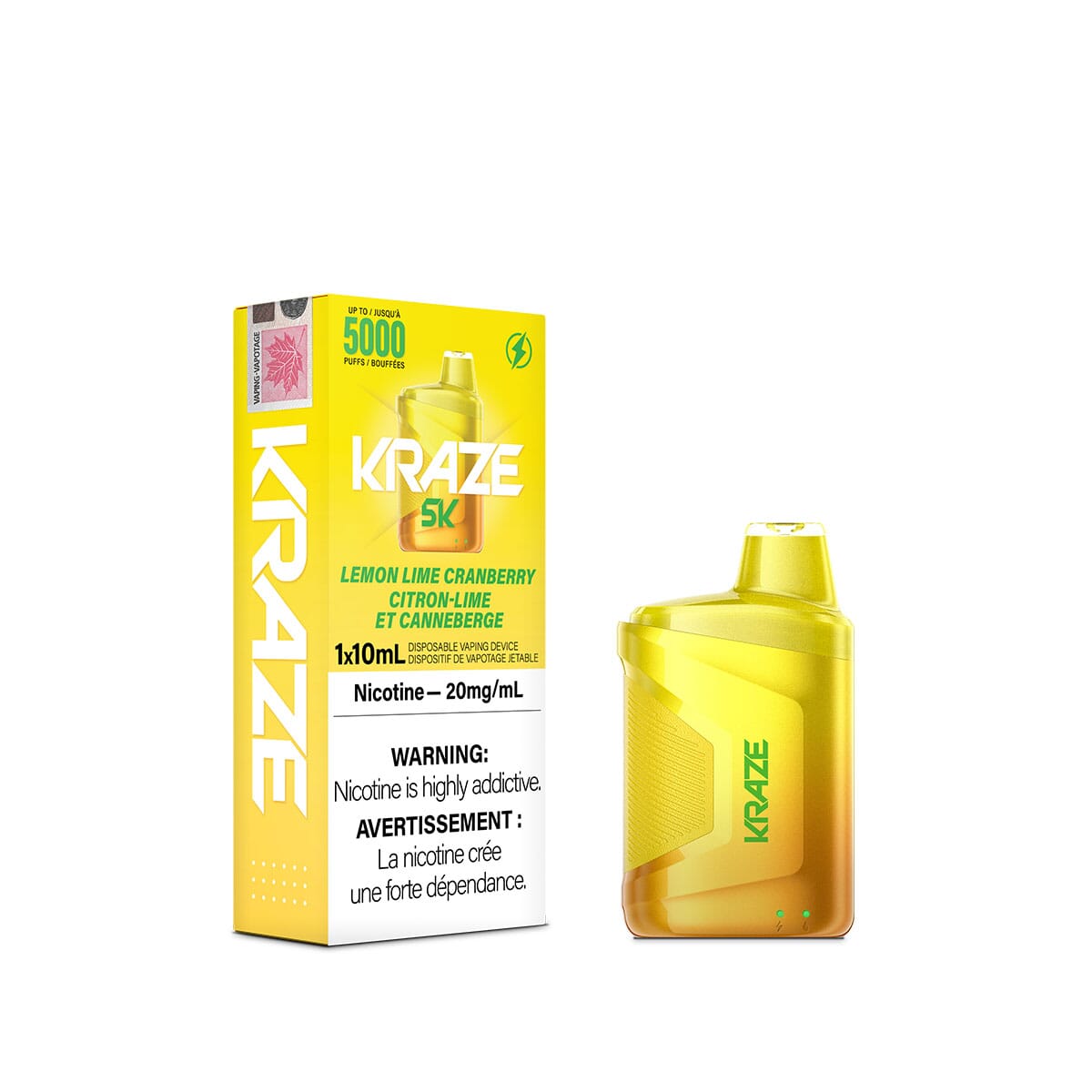 Kraze 5000 Lemon Lime Cranberry Disposable Vape Pen Disposable Kraze