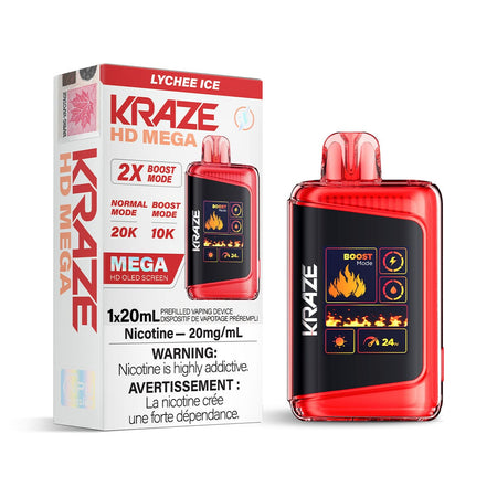 Kraze HD Mega Lychee Ice Disposable Vape Disposable Kraze