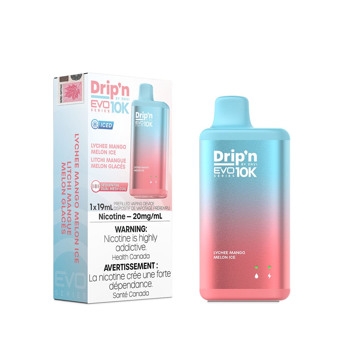 Drip'n EVO 10K Lychee Mango Melon Ice Disposable Vape Pen Disposable Drip'n