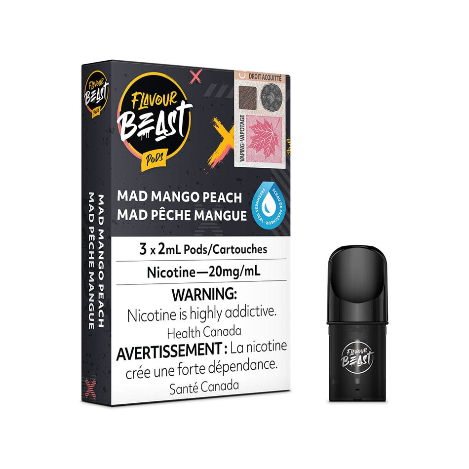 STLTH Compatible Flavour Beast Mad Mango Peach Vape Pods Pre-filled Pod Flavour Beast
