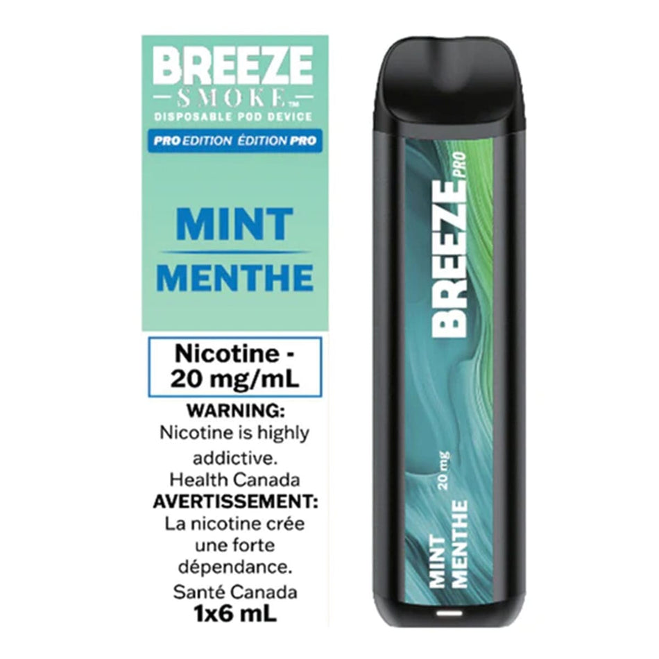 Breeze Pro Mint Disposable Vape Pen Disposable Breeze Smoke 20mg/mL