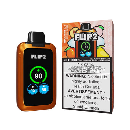 Flip 2 Nectarine Ice And Peach Mango Ice Disposable Vape Disposable Flip Bar