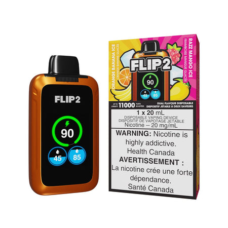 Flip 2 Orange Banana Ice And Razz Mango Ice Disposable Vape Disposable Flip Bar