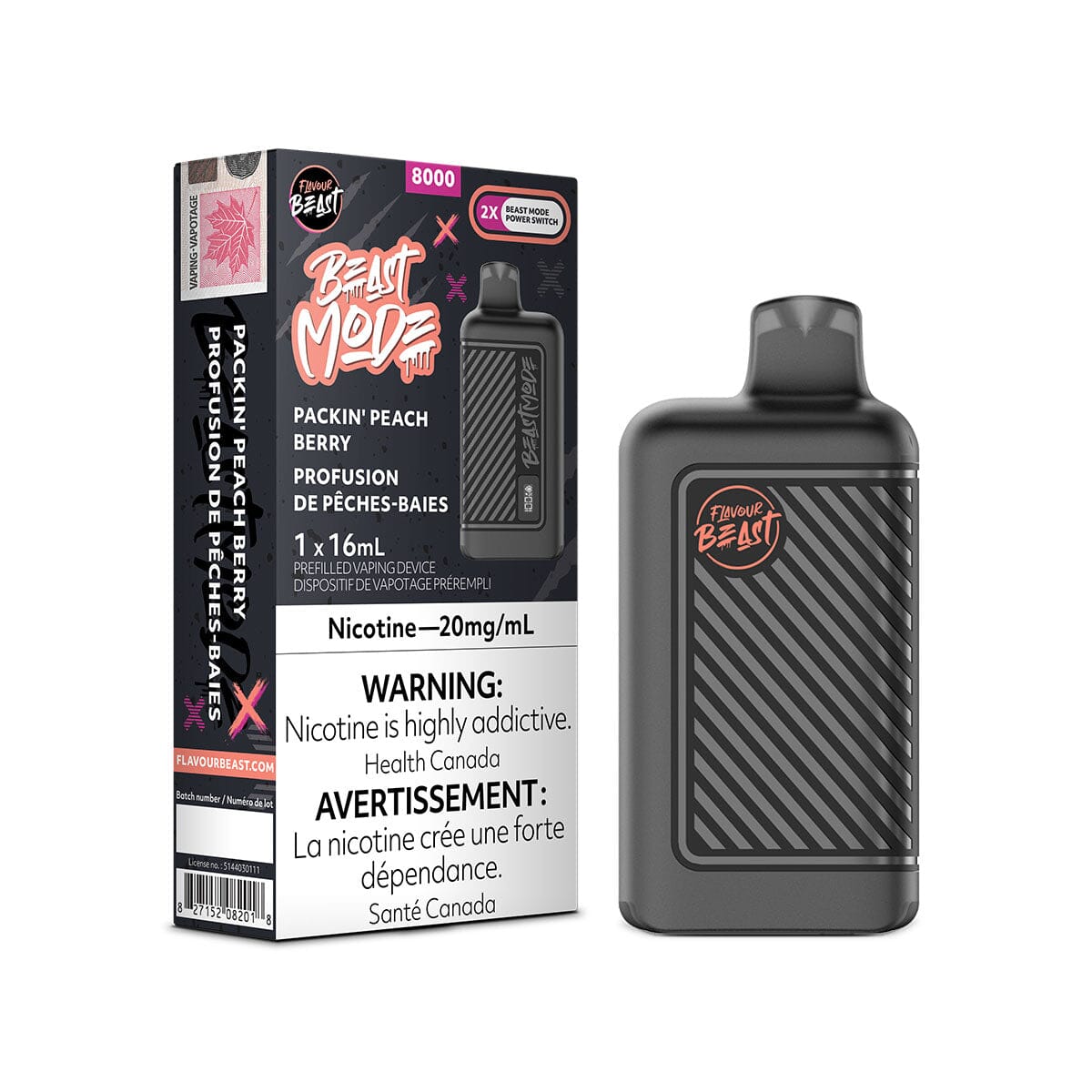 Flavour Beast Beast Mode 8K Packin' Peach Berry Disposable Vape Pen Disposable Flavour Beast