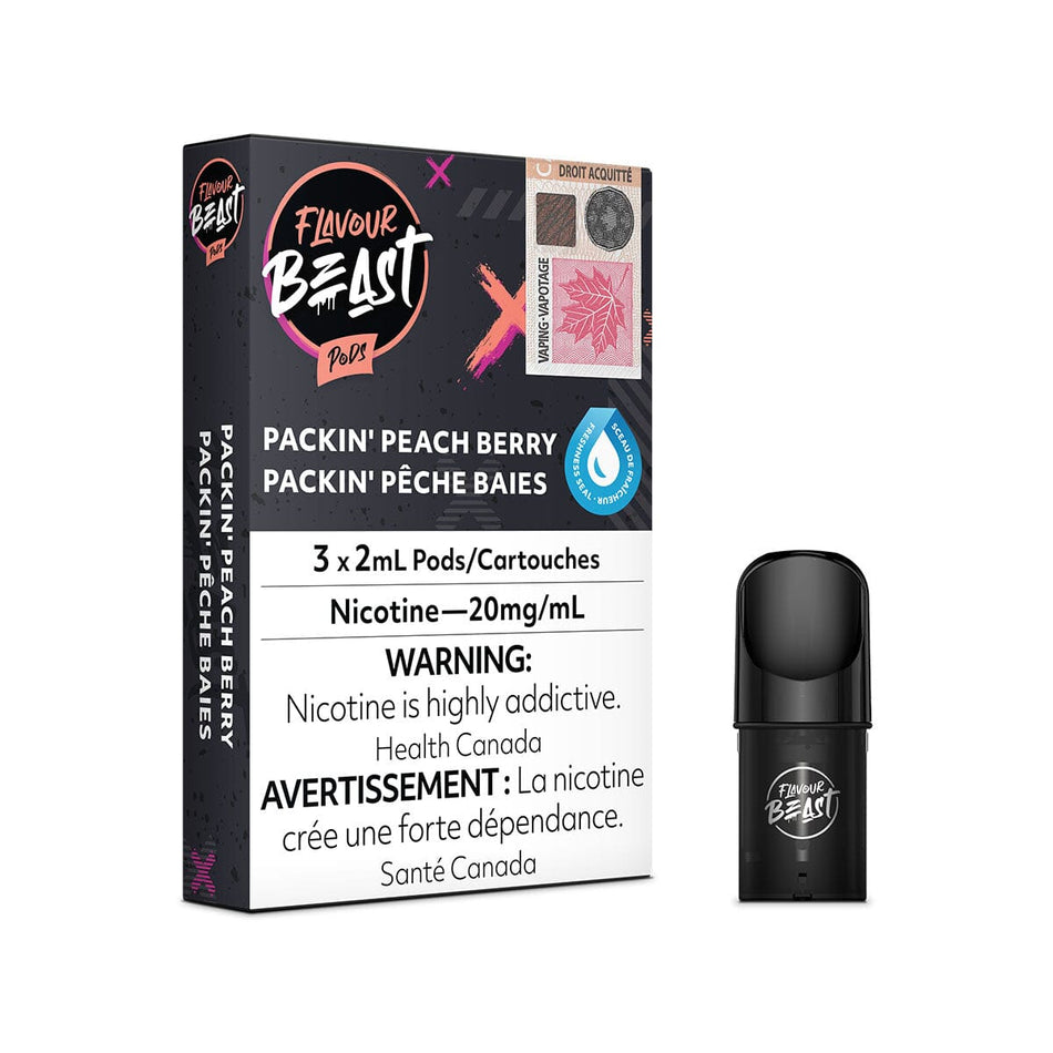 STLTH Compatible Flavour Beast Packin' Peach Berry Vape Pods Pre-filled Pod Flavour Beast