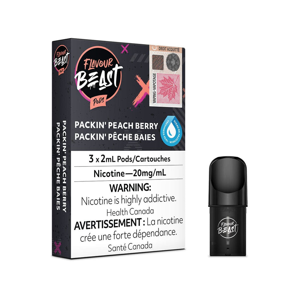 STLTH Compatible Flavour Beast Packin' Peach Berry Vape Pods Pre-filled Pod Flavour Beast 