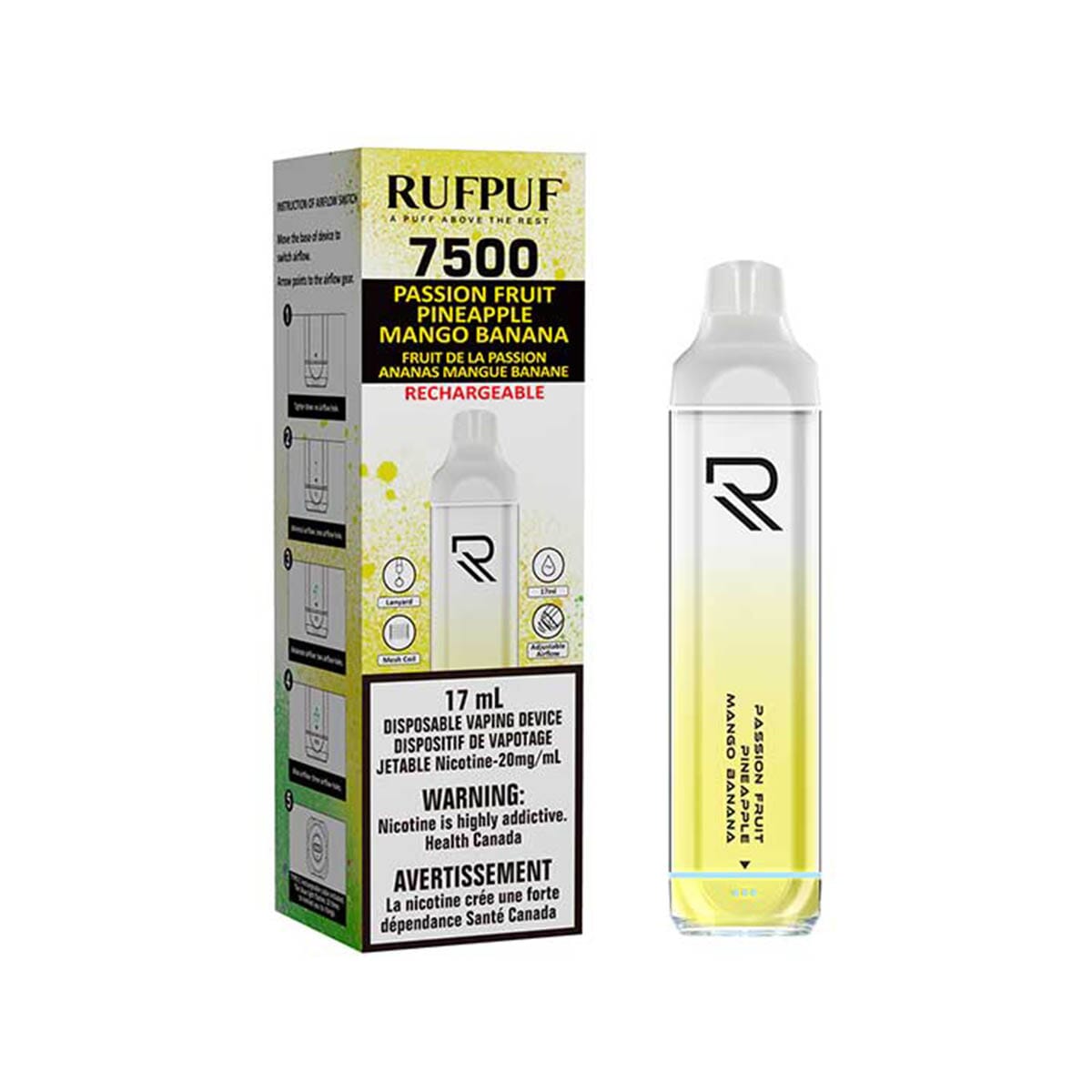 Gcore RUFPUF 7500 Passion Fruit Pineapple Mango Banana Disposable Vape Pen Disposable Gcore RUFPUF 7500