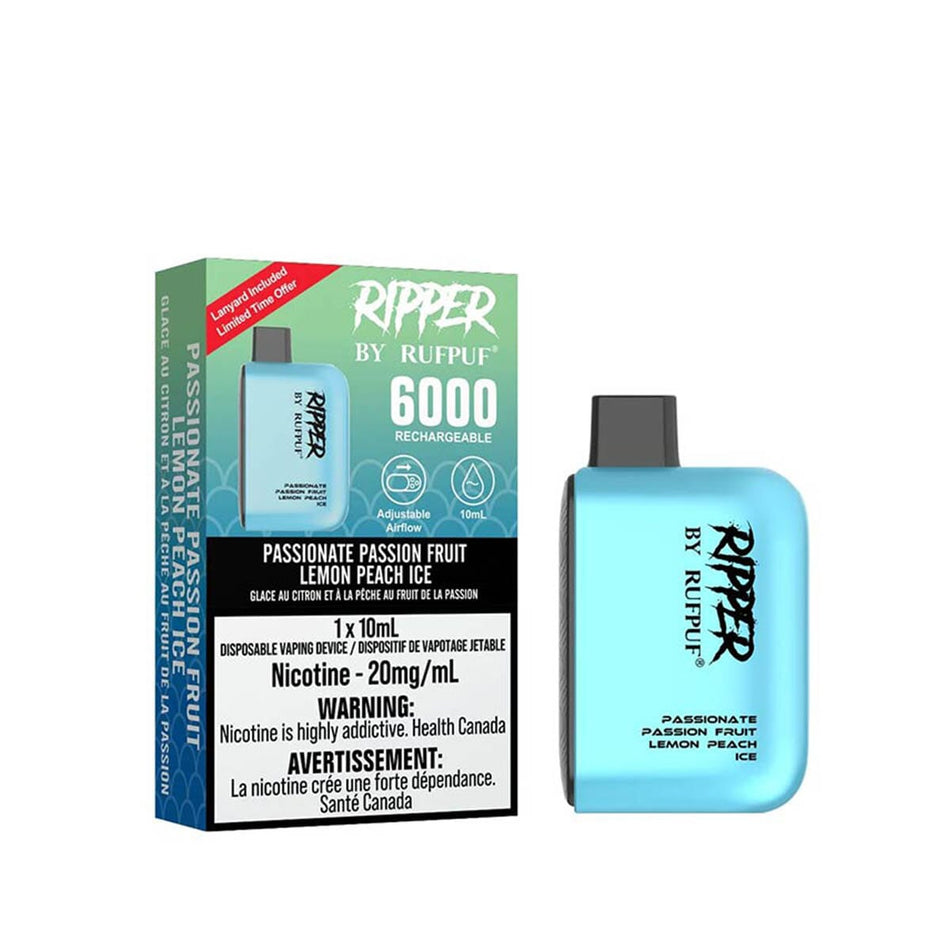 Gcore RUFPUF 6000 Passionate Passion Fruit Lemon Peach Ice Disposable Vape Pen Disposable Gcore RUFPUF 6000