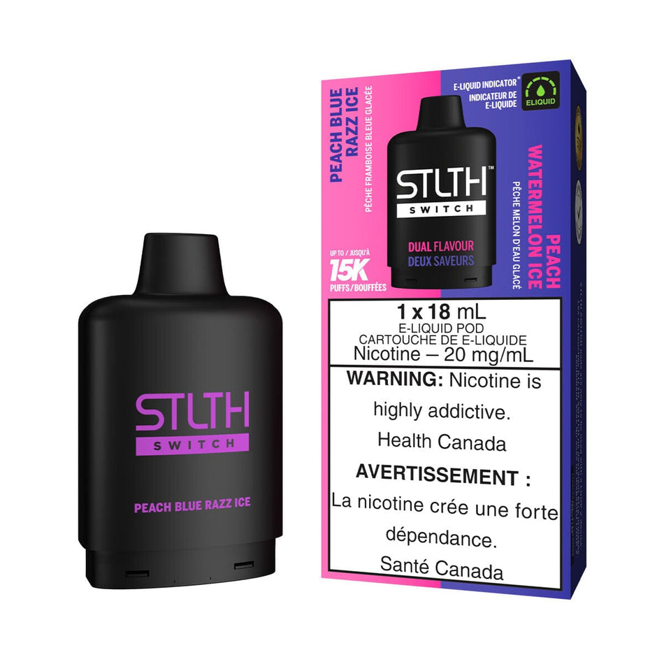 STLTH Switch Peach Blue Razz Ice and Peach Watermelon Ice Disposable Vape Pod Disposable STLTH