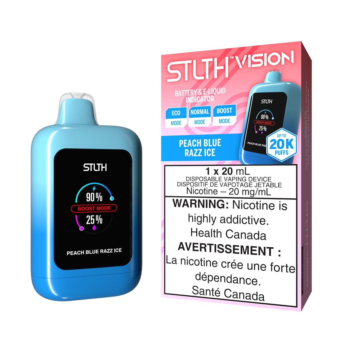 STLTH Vision Peach Blue Razz Ice Disposable Vape Disposable STLTH
