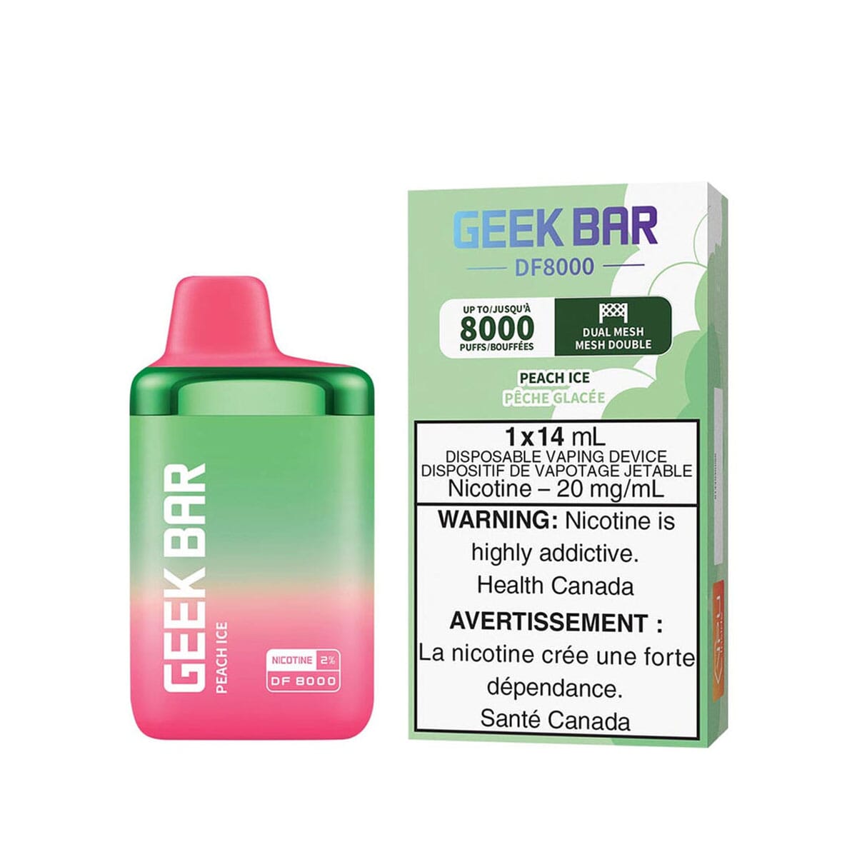 Geek Bar DF8000 Peach Ice Disposable Vape Disposable Geek Bar