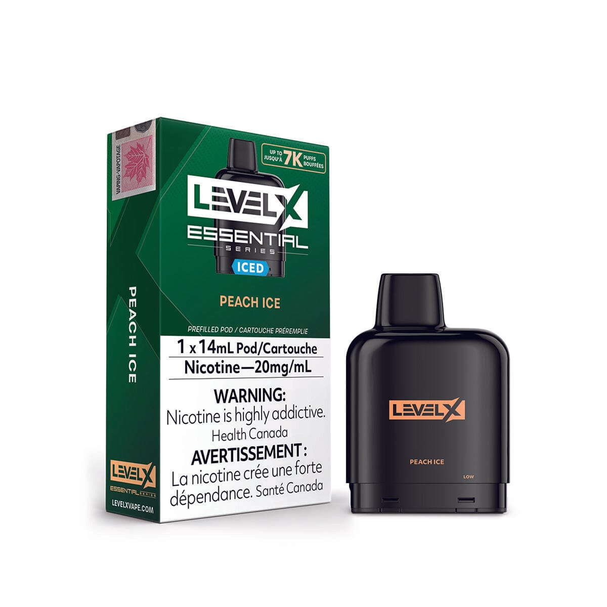 Level X Essential Series Peach Ice Disposable Vape Pod Disposable Level X