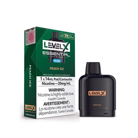 Level X Essential Series Peach Ice Disposable Vape Pod Disposable Level X