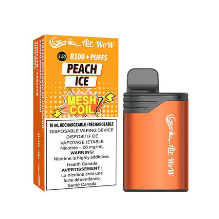 Genie Air Wow 8100 Peach Ice Disposable Vape Pen Disposable Genie Air Wow 8100