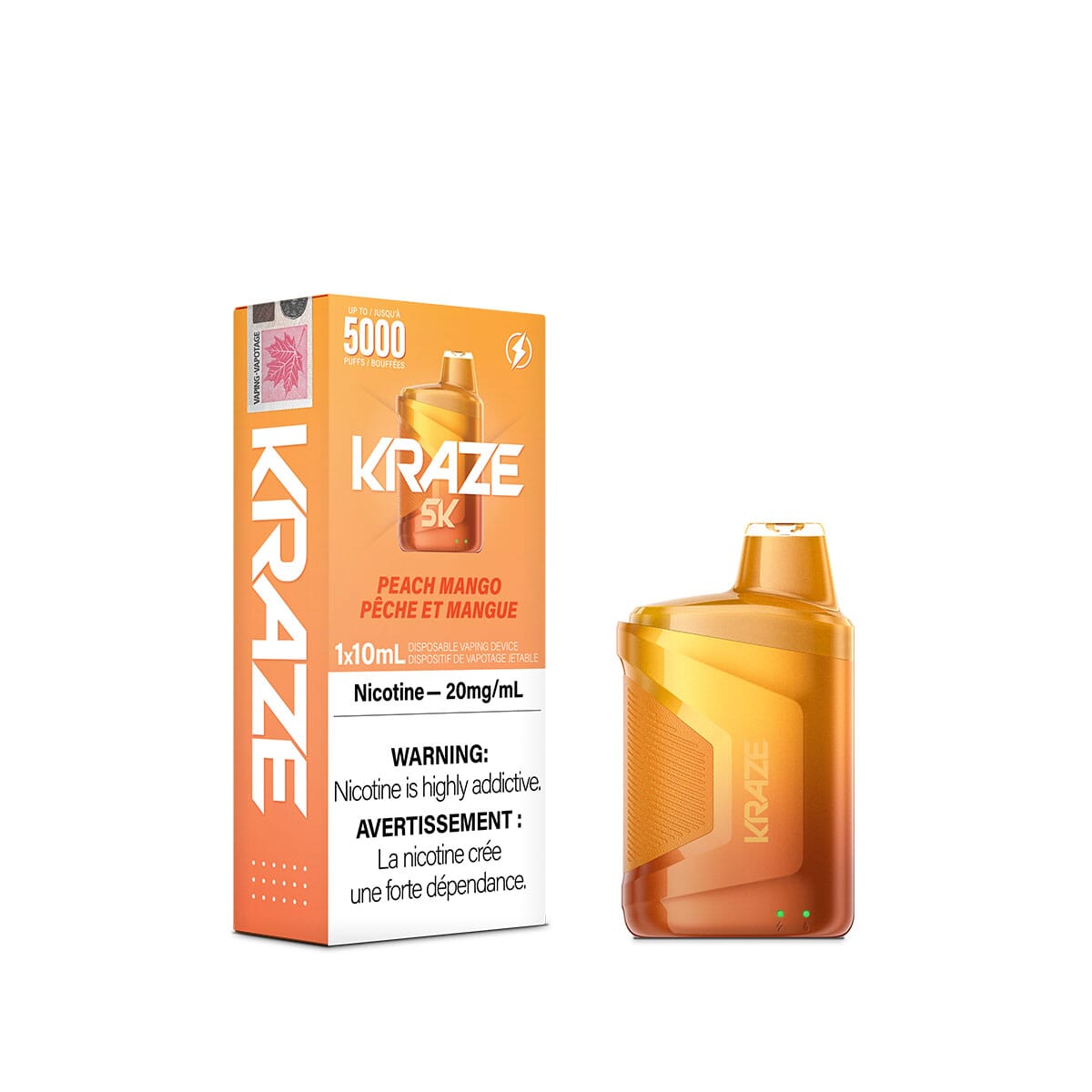 Kraze 5000 Peach Mango Disposable Vape Pen Disposable Kraze
