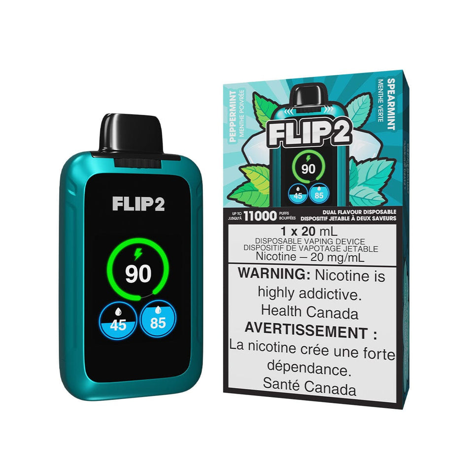 Flip 2 Peppermint And Spearmint Disposable Vape Disposable Flip Bar