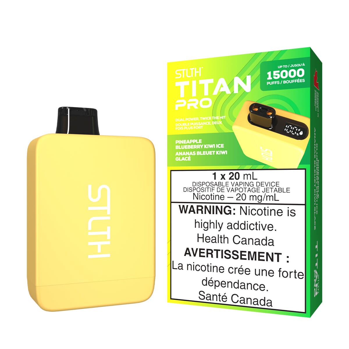 STLTH Titan Pro Pineapple Blueberry Kiwi Ice Disposable Vape Disposable STLTH