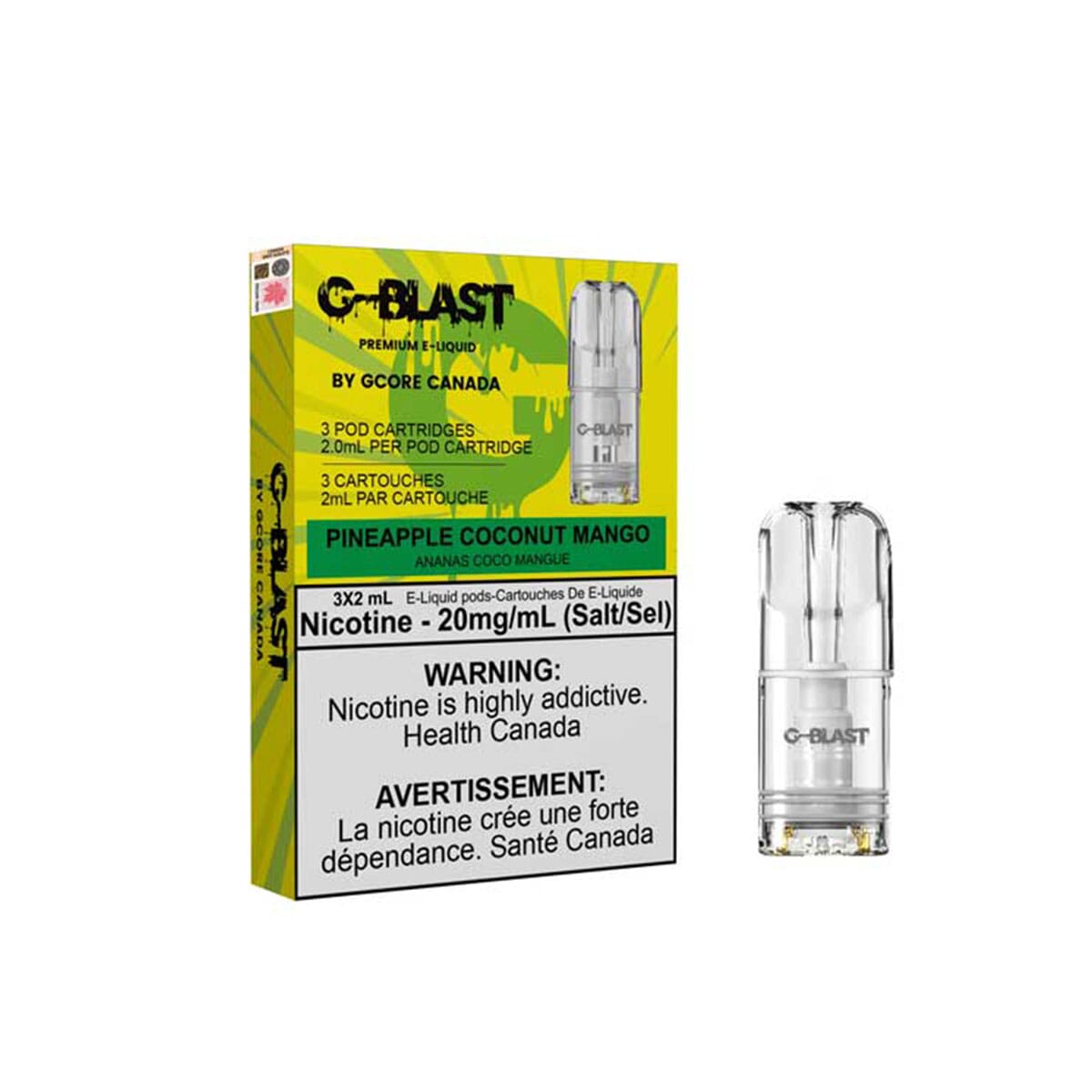 Stlth Compatible G-Blast Pineapple Coconut Mango Vape Pods Pre-filled Pod Gcore