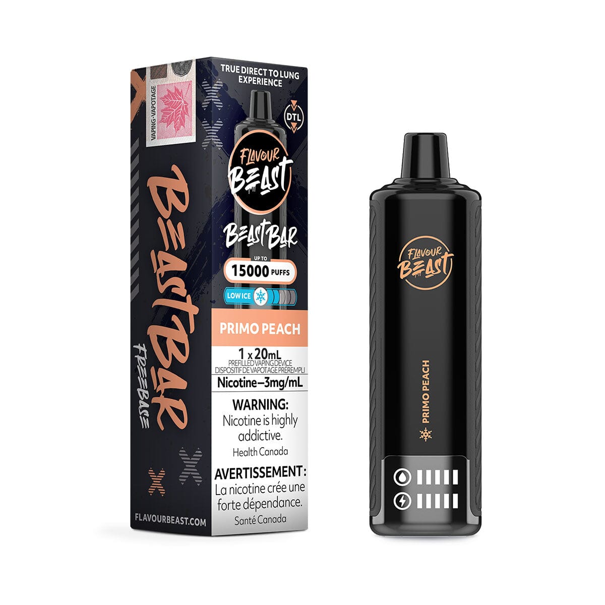 Flavour Beast Bar Primo Peach Disposable Vape Pen Disposable Flavour Beast