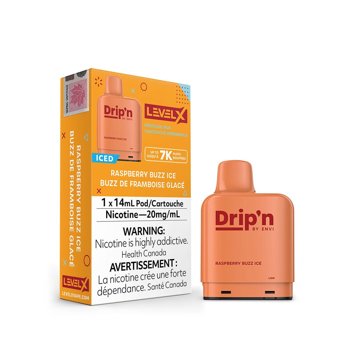 Drip'n Level X Raspberry Buzz Ice Disposable Vape Pod Disposable Drip'n