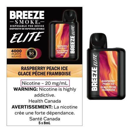 Breeze Elite 4000 Raspberry Peach Ice Disposable Vape Pen Disposable Breeze