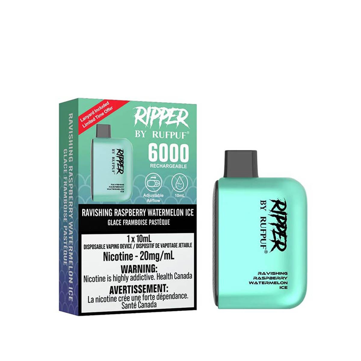 Gcore RUFPUF 6000 Ravishing Raspberry Watermelon Ice Disposable Vape Pen Disposable Gcore RUFPUF 6000