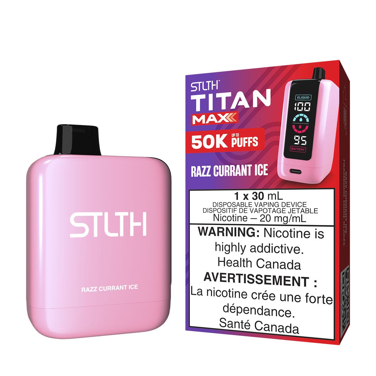 STLTH Titan Max Razz Currant Ice Disposable Vape Disposable STLTH
