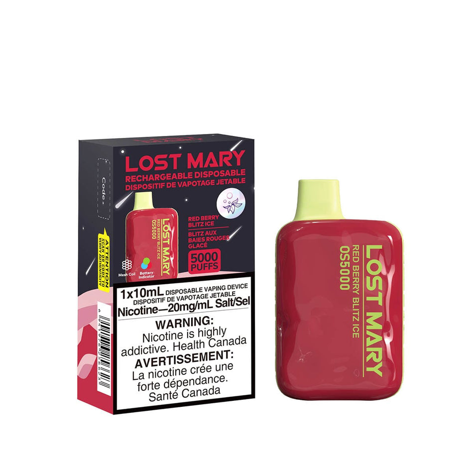Lost Mary OS5000 Red Berry Blitz Ice Disposable Vape Pen Disposable Lost Mary
