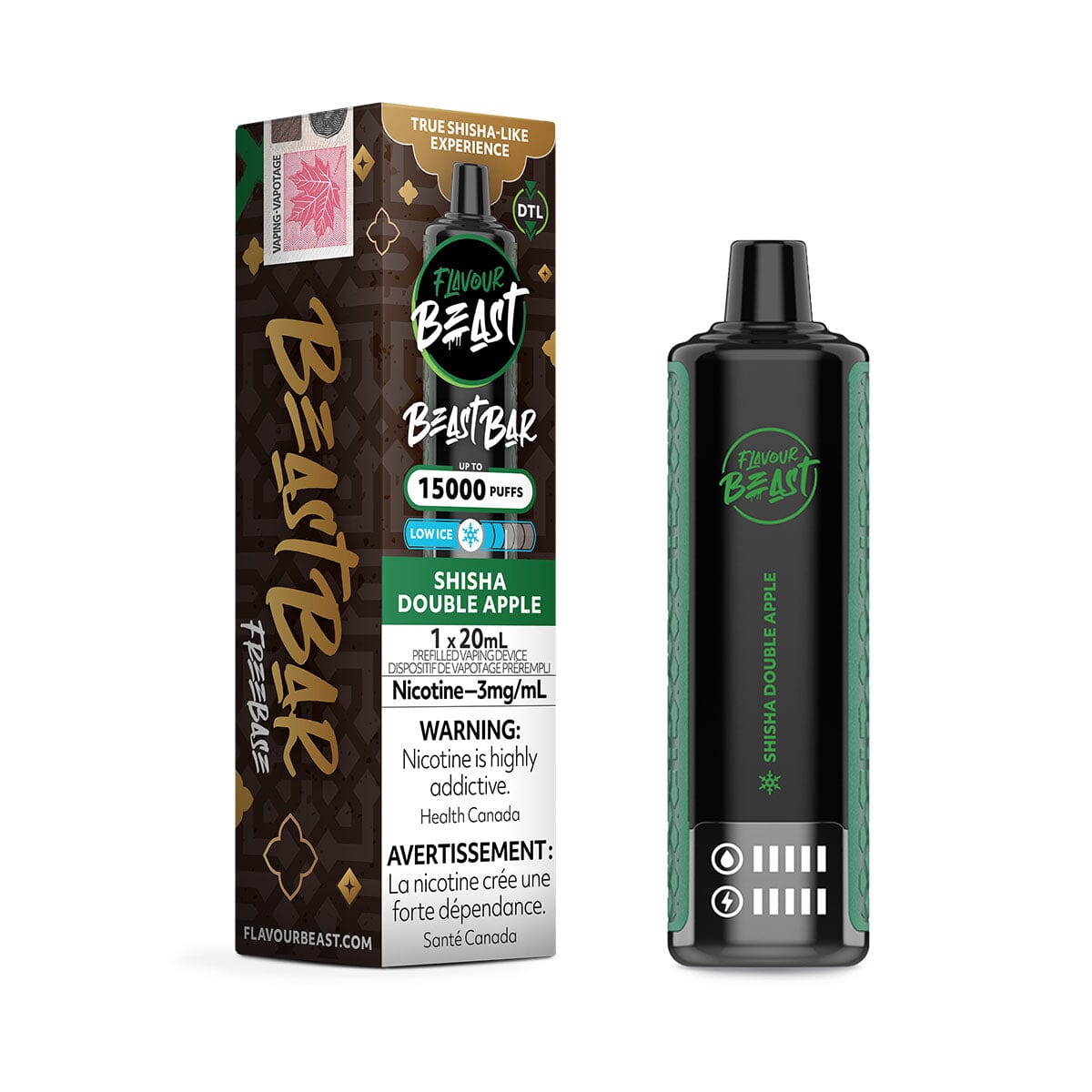 Flavour Beast Bar Shisha Double Apple Disposable Vape Pen Disposable Flavour Beast