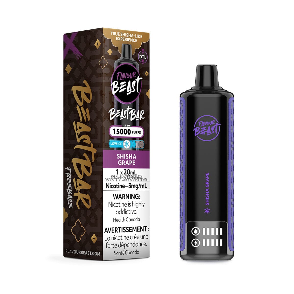 Flavour Beast Bar Shisha Grape Disposable Vape – VapeMeet