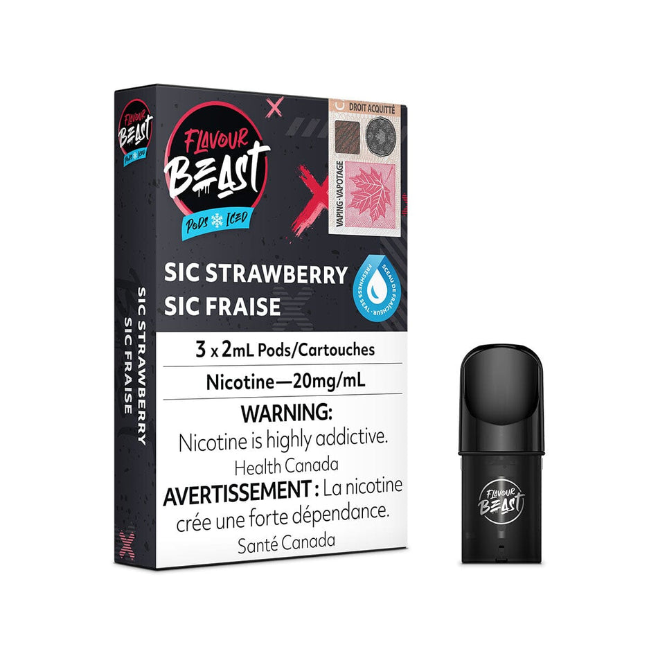 STLTH Compatible Flavour Beast Sic Strawberry Iced Vape Pods Pre-filled Pod Flavour Beast
