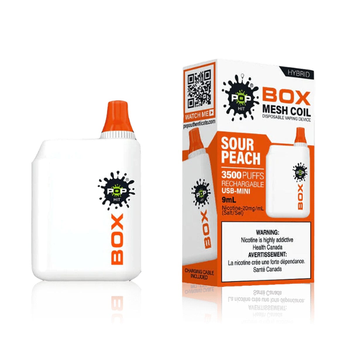 Pop Hybrid Box Sour Peach Disposable Vape Pen Disposable Pop Hybrid Box