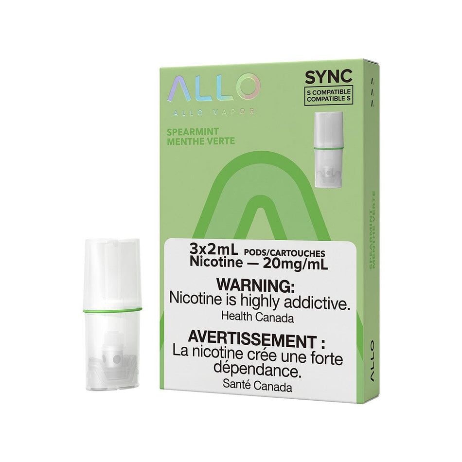 STLTH Compatible Allo Sync Spearmint Vape Pods Pre-filled Pod Allo Sync