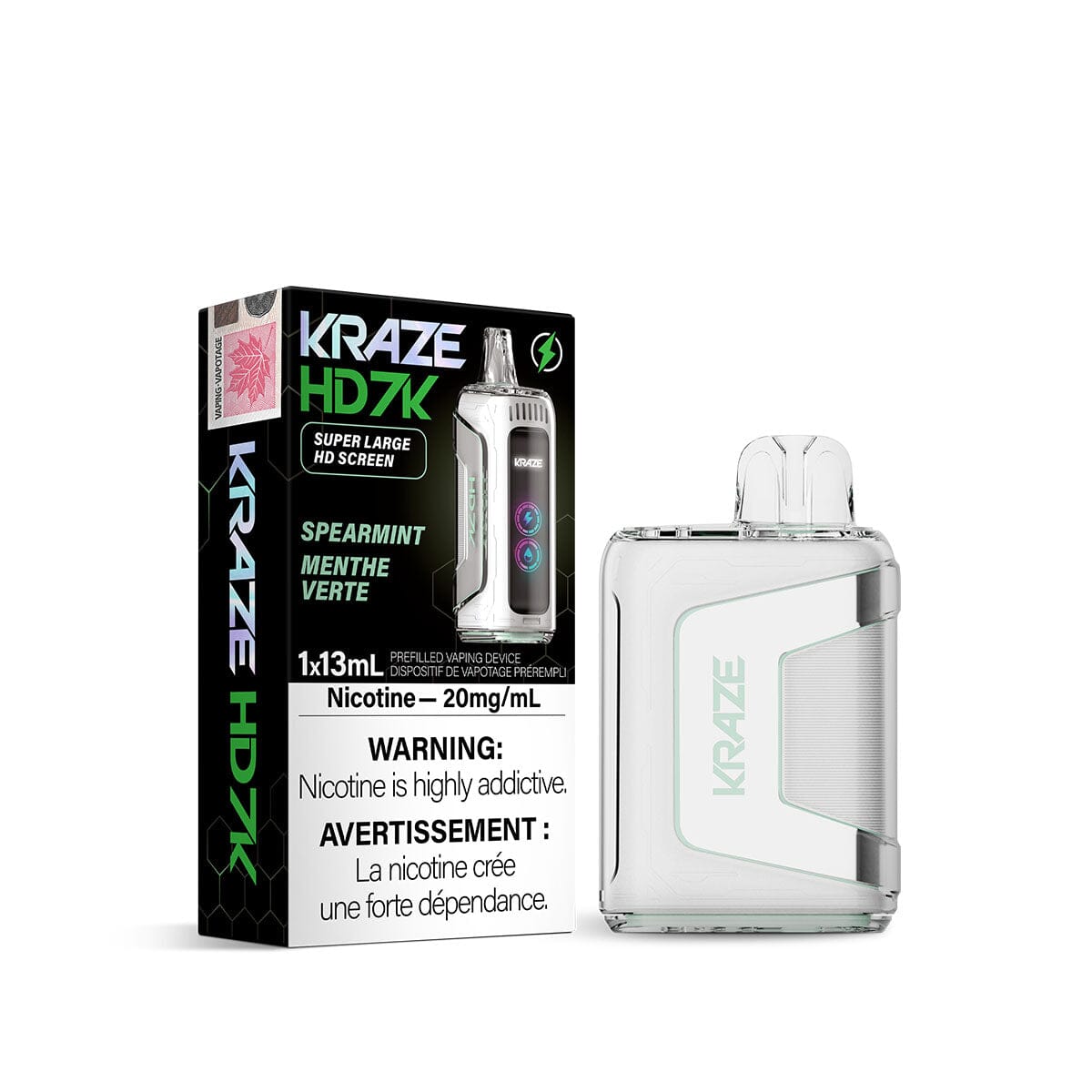 Kraze HD 7000 Spearmint Disposable Vape Pen Disposable Kraze