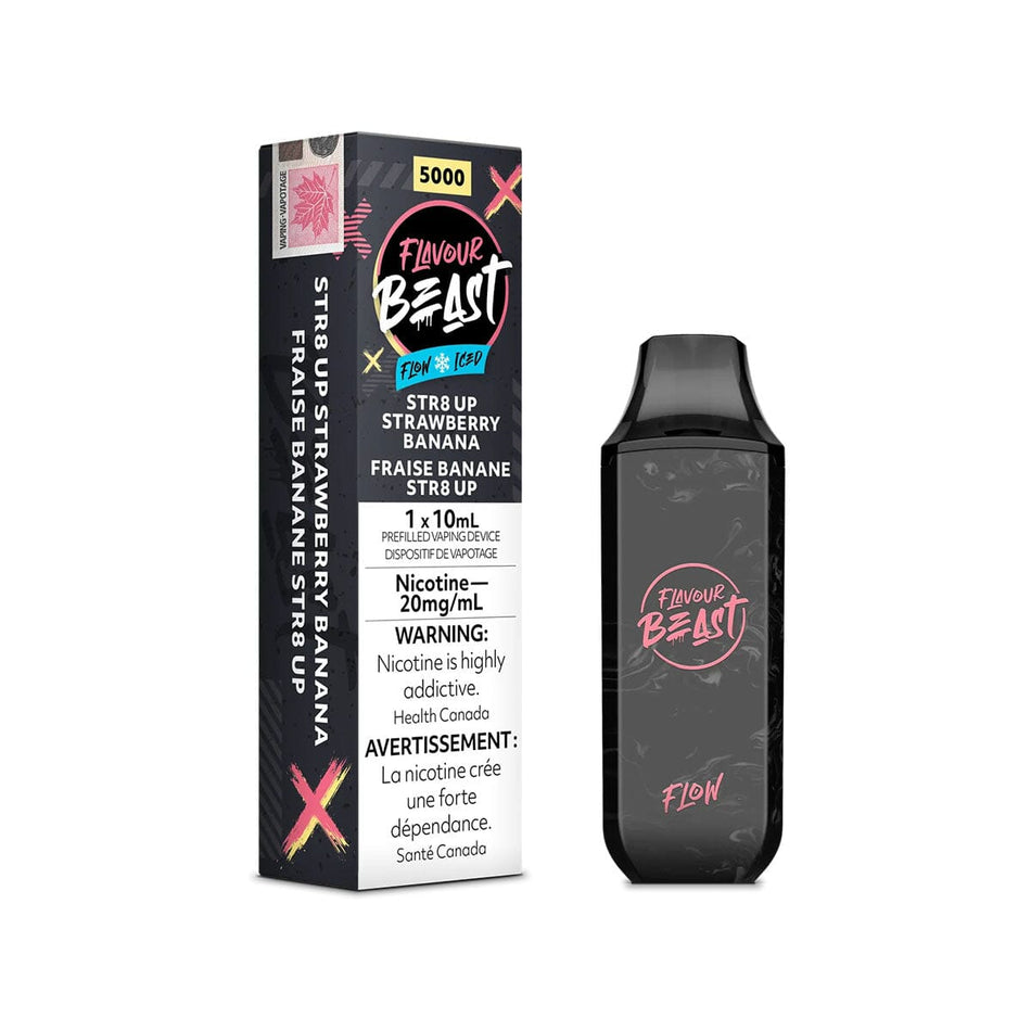 Flavour Beast Flow Str8 Up Strawberry Banana Iced Disposable Vape Pen Disposable Flavour Beast