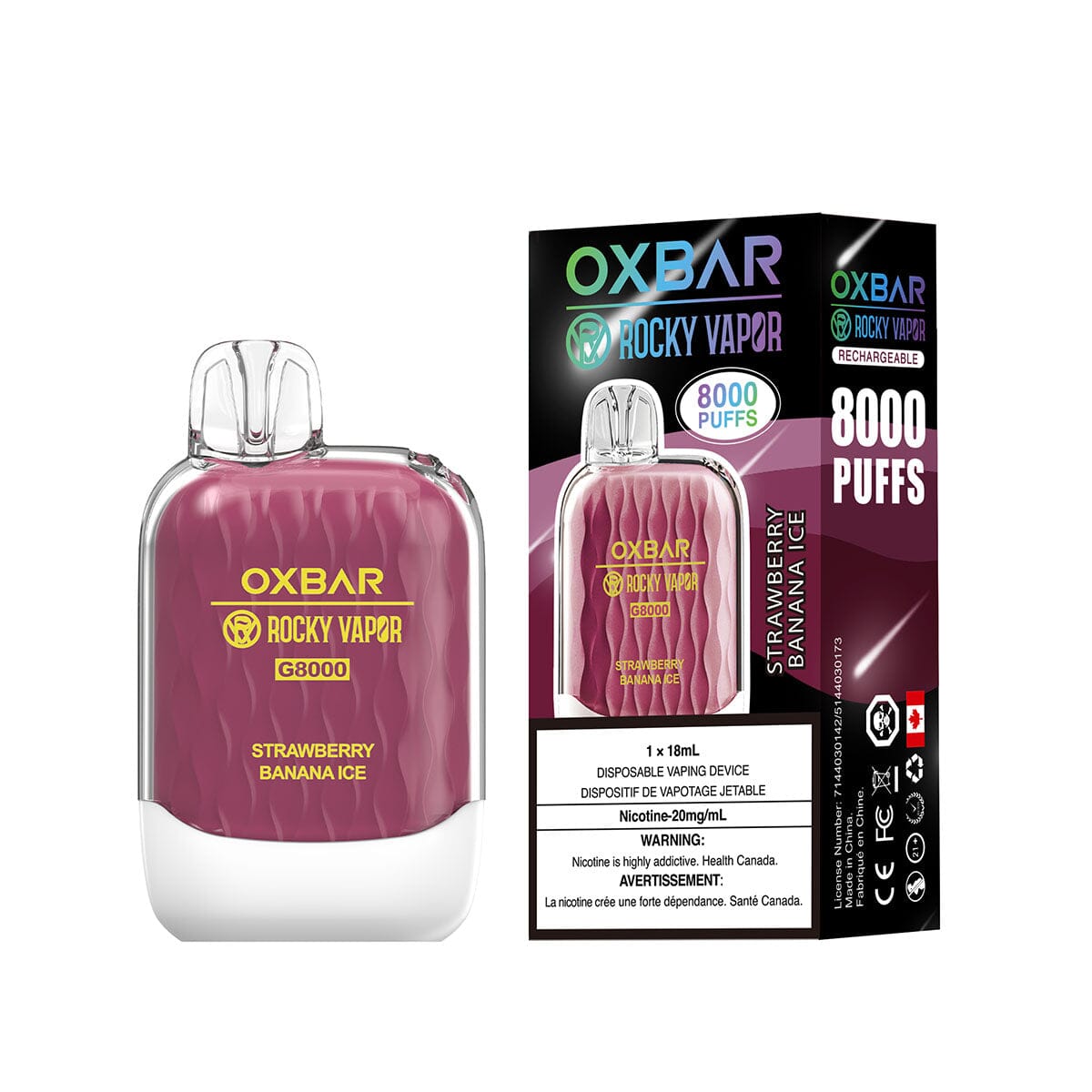 Oxbar G8000 Strawberry Banana Ice Disposable Vape Pen Disposable Oxbar