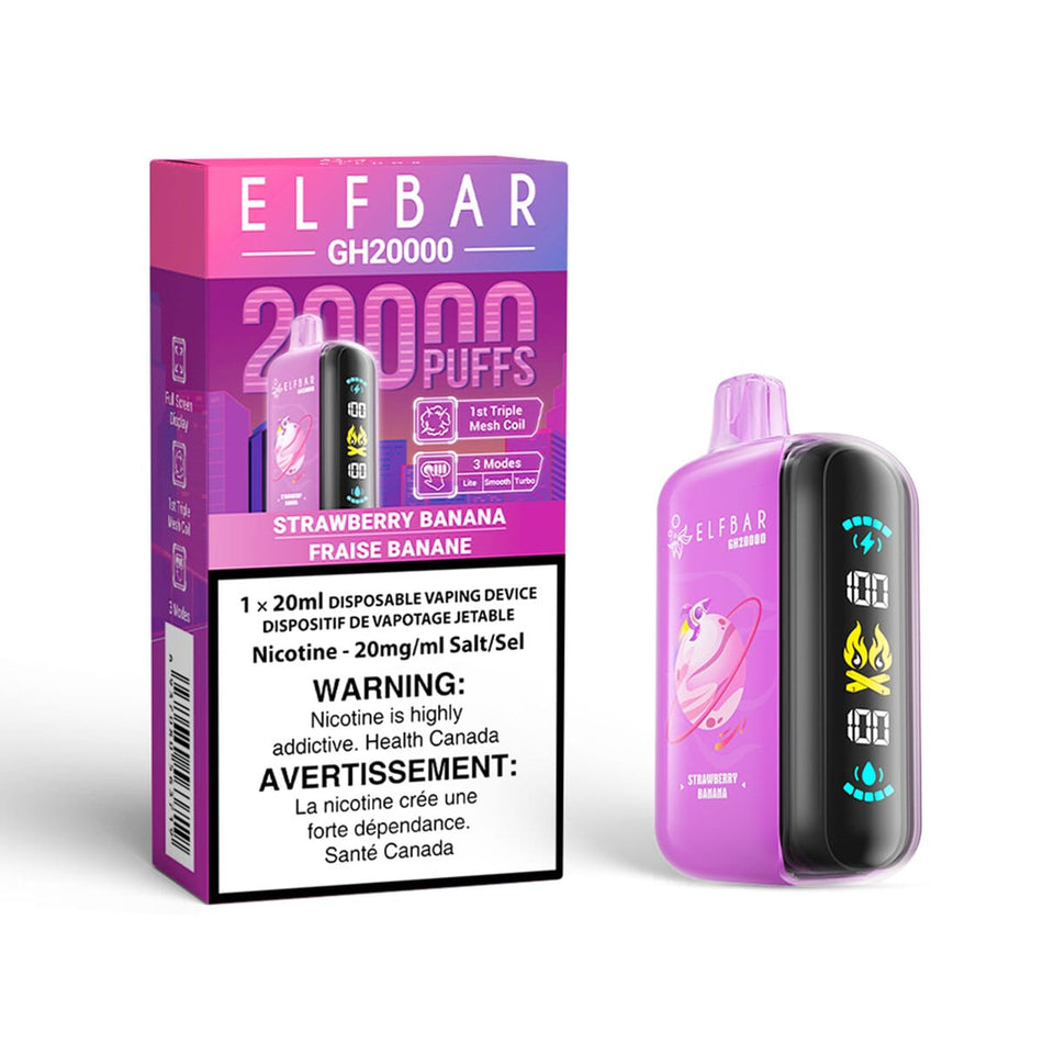 Elf Bar GH20K Strawberry Banana Disposable Vape Disposable Elf Bar