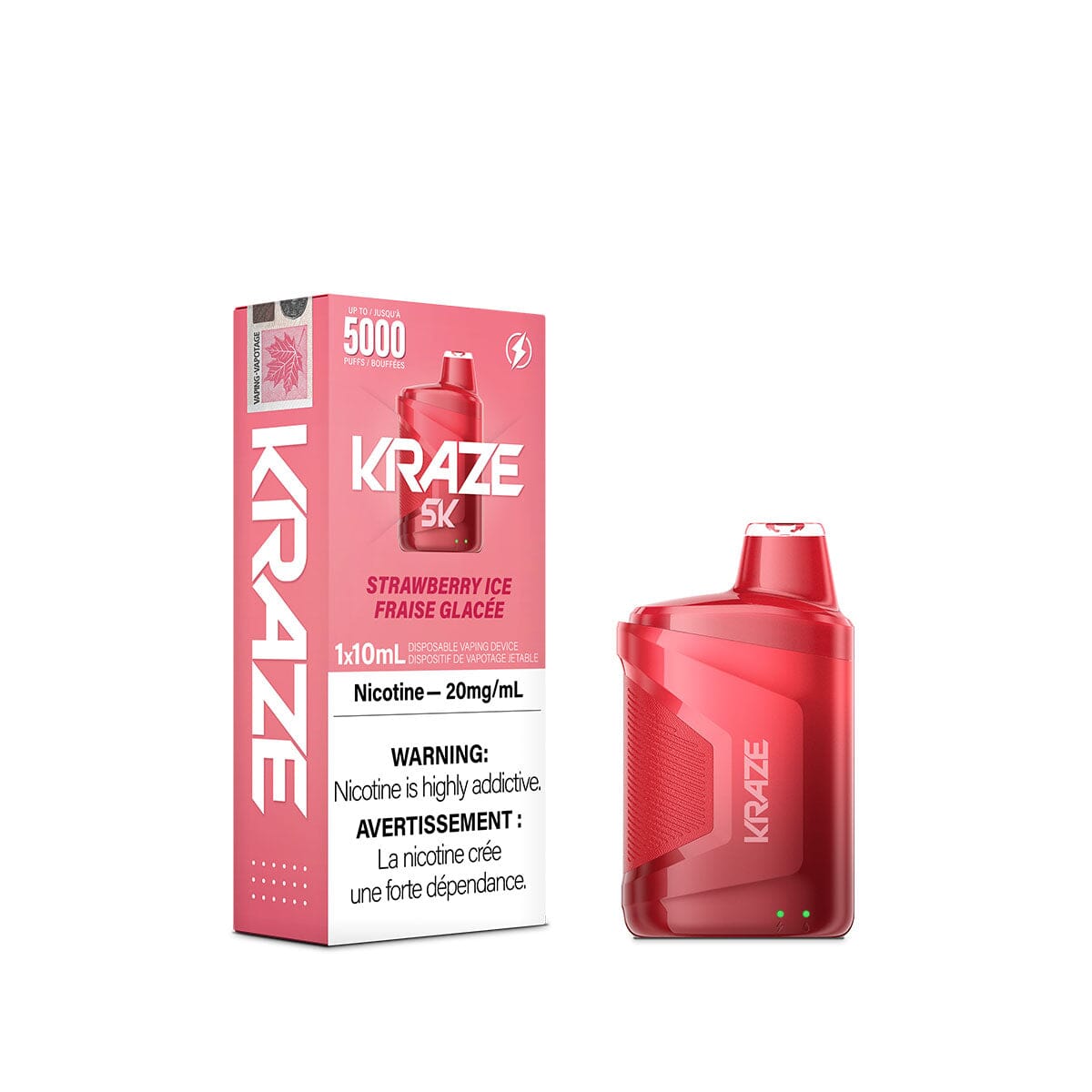 Kraze 5000 Strawberry Iced Disposable Vape Pen Disposable Kraze