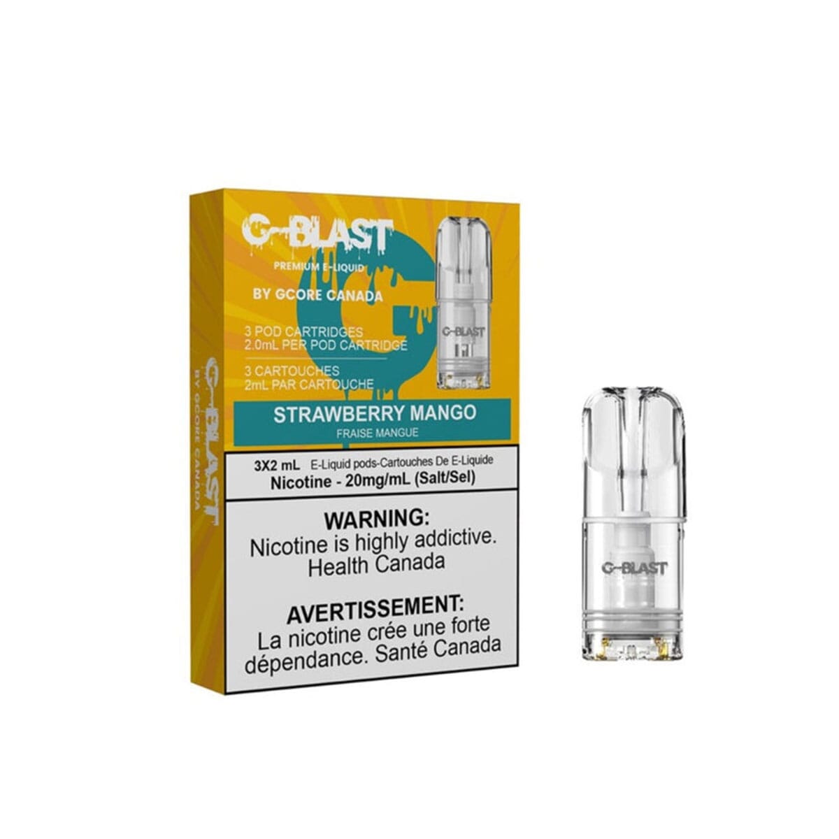 Stlth Compatible G-Blast Strawberry Mango Vape Pods Pre-filled Pod Gcore